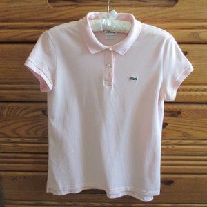 Lacoste Pink Polo Cotton Croc Shirt Women's 44